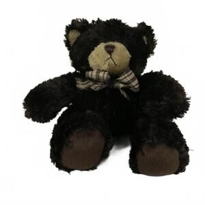 Vintage 10" Color Rich Brown Teddy Bear Plush with Bow